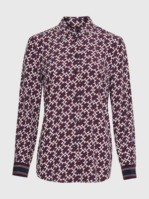 TH Monogram Viscose Regular Fit Shirt