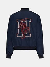 타미 힐피거 Tommy Hilfiger Year of the Tiger Logo Reversible Bomber,ARIZONA RED / DESERT SKY