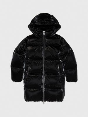 TH Monogram Metallic Hooded Puffer Jacket | Tommy Hilfiger