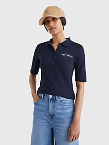 Tommy Hilfiger Femme Vêtements Tops & T-shirts T-shirts Polos Robe en coton bio à col polo 