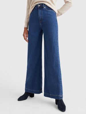 Signature Monogram Denim High Waisted Trousers