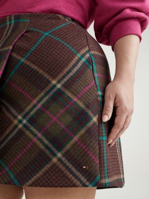 Curve Check Wrap Mini Skirt | Tommy Hilfiger USA | Karoröcke