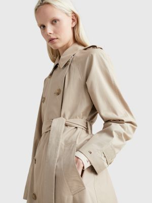  YCZDG Women Solid Color Double Breasted Trench Coat