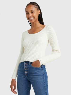 Monogram Trim Open Sleeve Cropped Pullover - Women - Ready-to-Wear