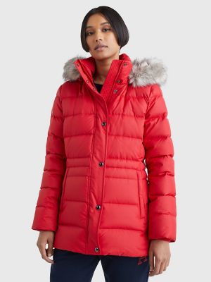 tommy hilfiger recycled down hooded bomber