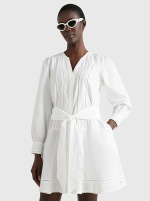 Tommy hilfiger eyelet sales belted shirtdress