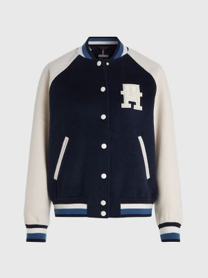 Wool Varsity Jacket, Navy
