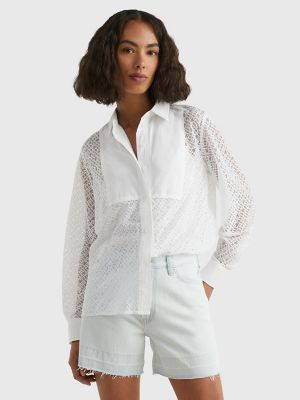 Relaxed Fit TH Monogram Lace Shirt | Tommy Hilfiger USA