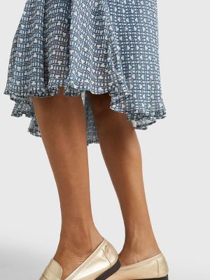 Monogram Chiffon Midi Dress