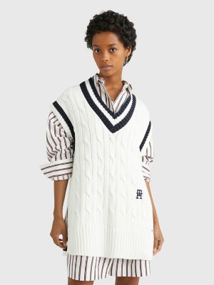 V-Neck Cable Sweater Vest | Tommy