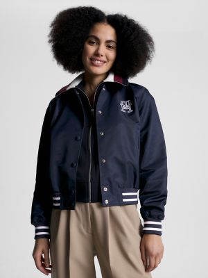 Tommy Hilfiger Women's Curve Varsity Monogram Bomber Jacket