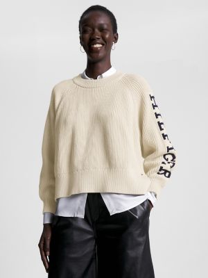 Tommy hilfiger cream clearance sweater