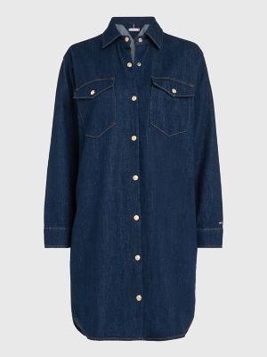 Shirtdress Hilfiger Tommy Long-Sleeve | Denim USA