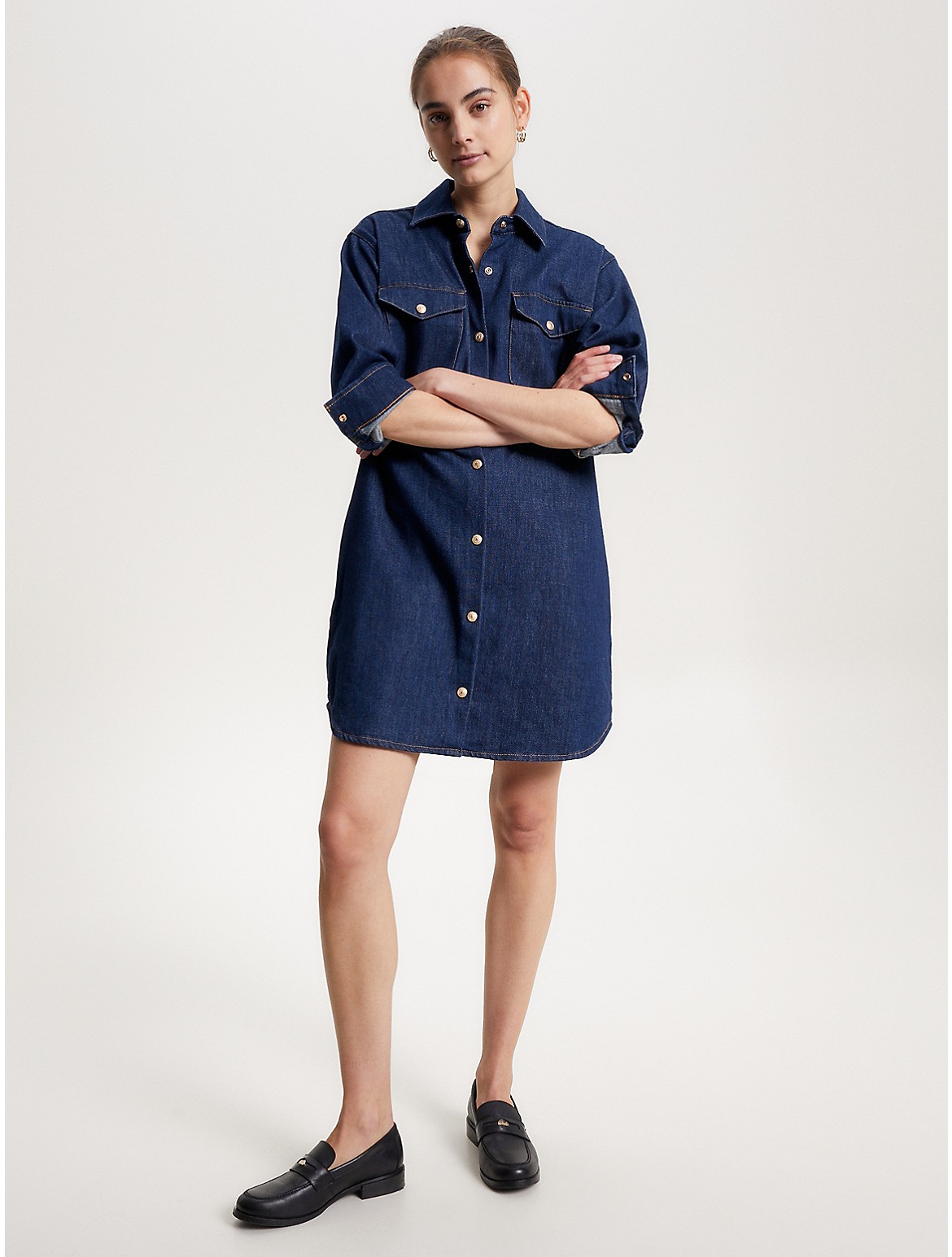 Tommy Hilfiger Women's Long-Sleeve Denim Shirtdress