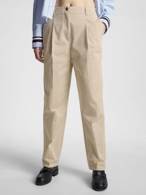 Tapered Pleated Chino Pant