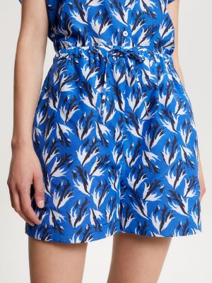 Floral Print Short, Watercolor Floral Ultra Blue