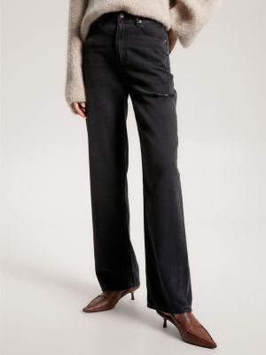 Relaxed Straight Fit Black Jean