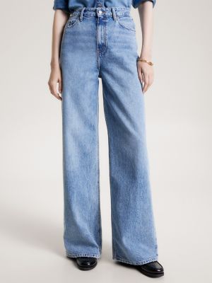 High Waisted Wide-Leg Light Wash Jean