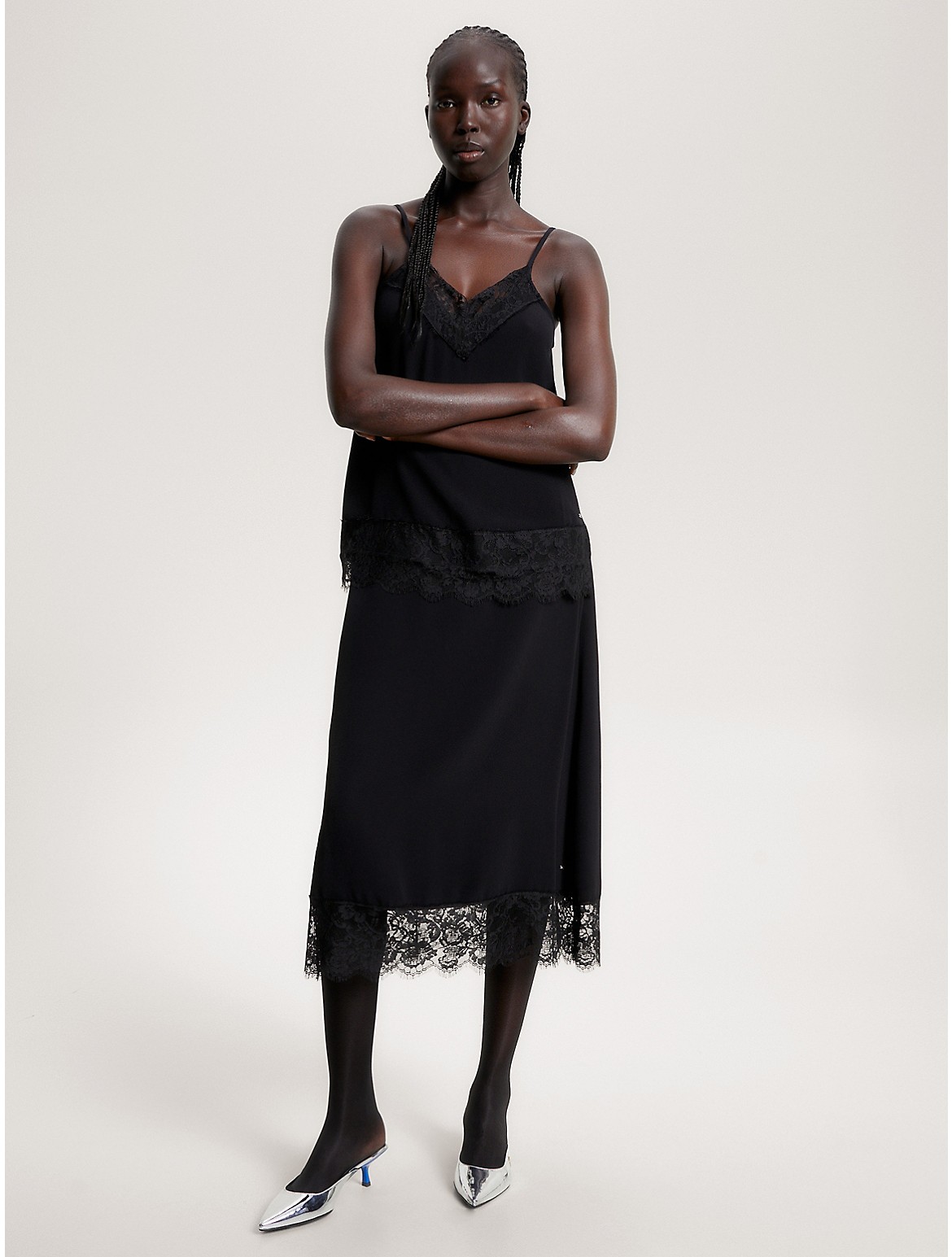 Tommy Hilfiger Women's TH Lace Midi Skirt - Black - 2