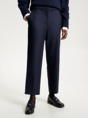 Slim Straight-Fit Twill Pant, Navy