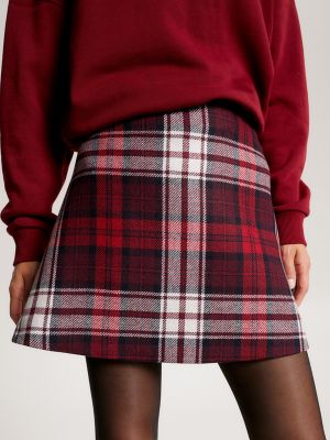 Tommy hilfiger blue plaid skirt sale