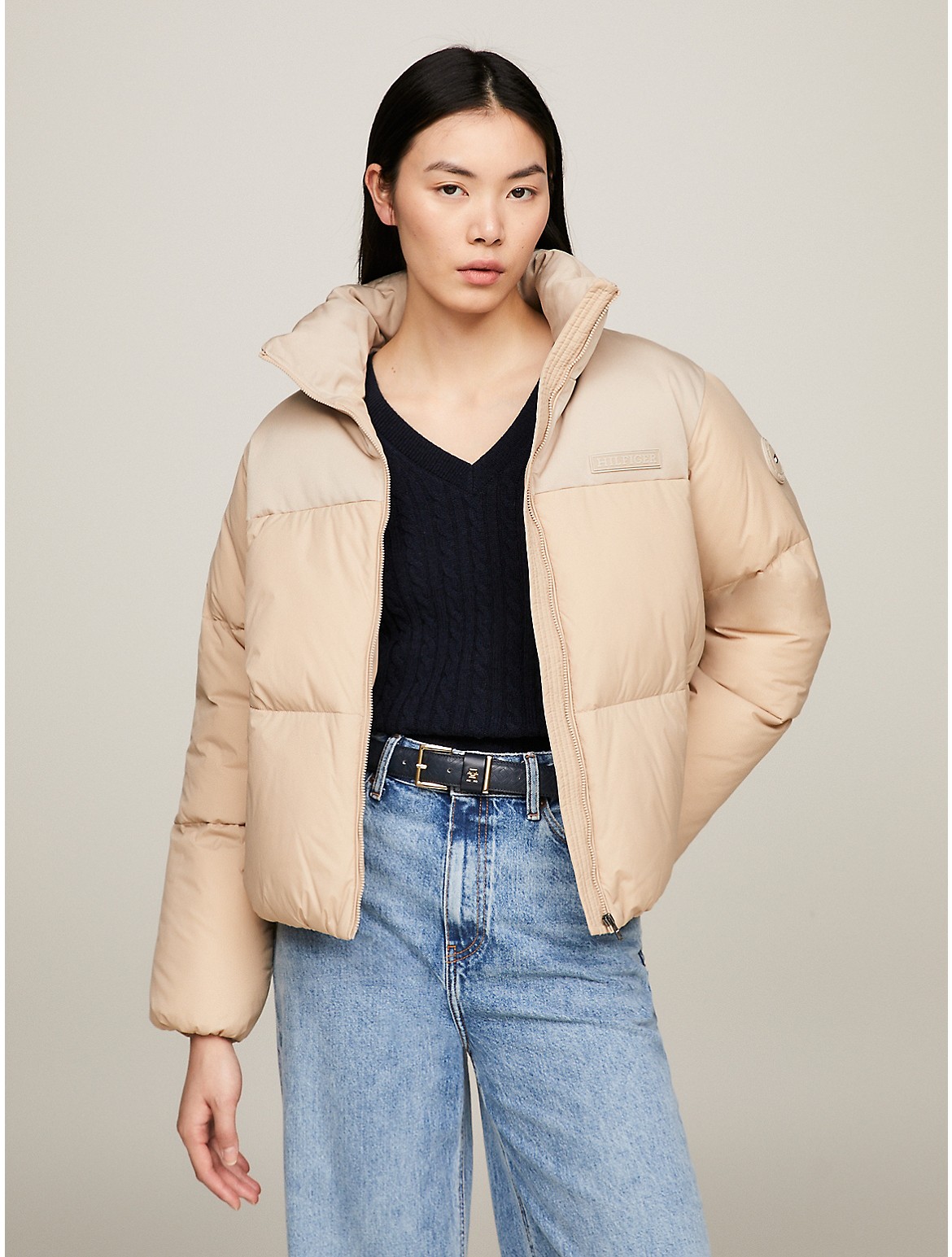 Tommy Hilfiger New York Thprotect Puffer Jacket In Merino Beige
