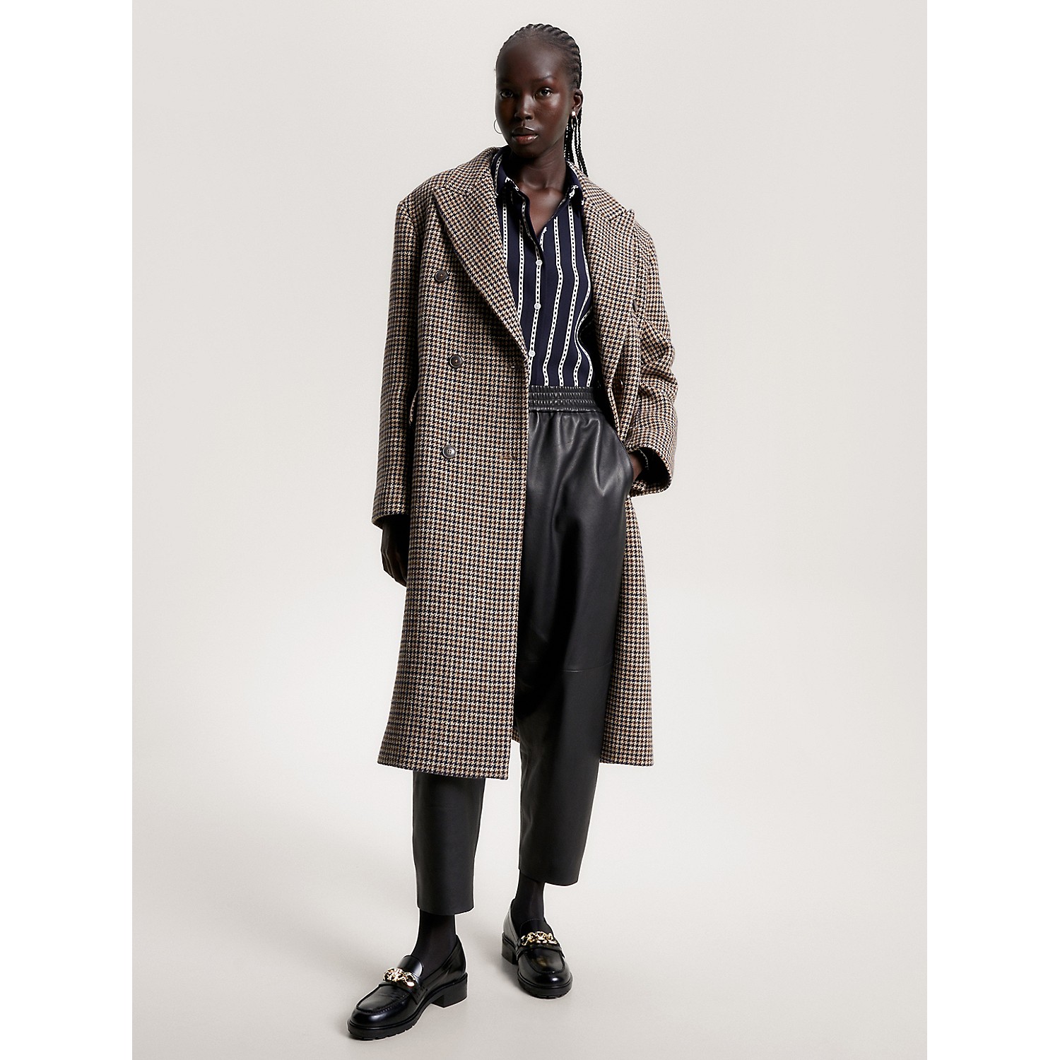 TOMMY HILFIGER Wool Houndstooth Overcoat