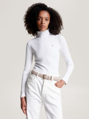 Slim Fit Ribbed Turtleneck T-Shirt | Tommy Hilfiger USA