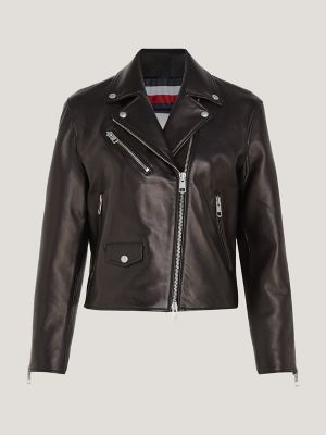 Tommy hilfiger black outlet leather jacket