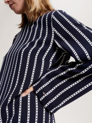 Dress Tommy Crepe Hilfiger | Stripe Mini USA Argyle