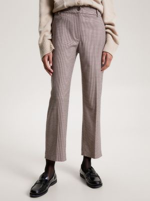 Bar III Women's Houndstooth High-Rise Straight-Leg Ankle Pants