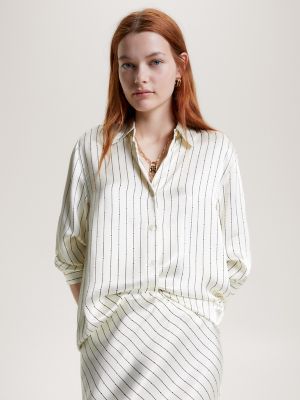 Tommy hilfiger women's striped clearance shirt