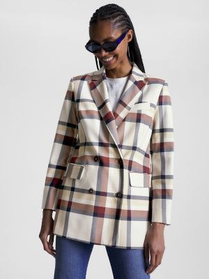 Double breasted clearance plaid blazer topshop