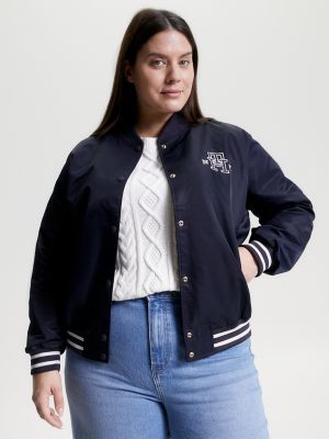 Tommy Hilfiger Women's Curve Varsity Monogram Bomber Jacket