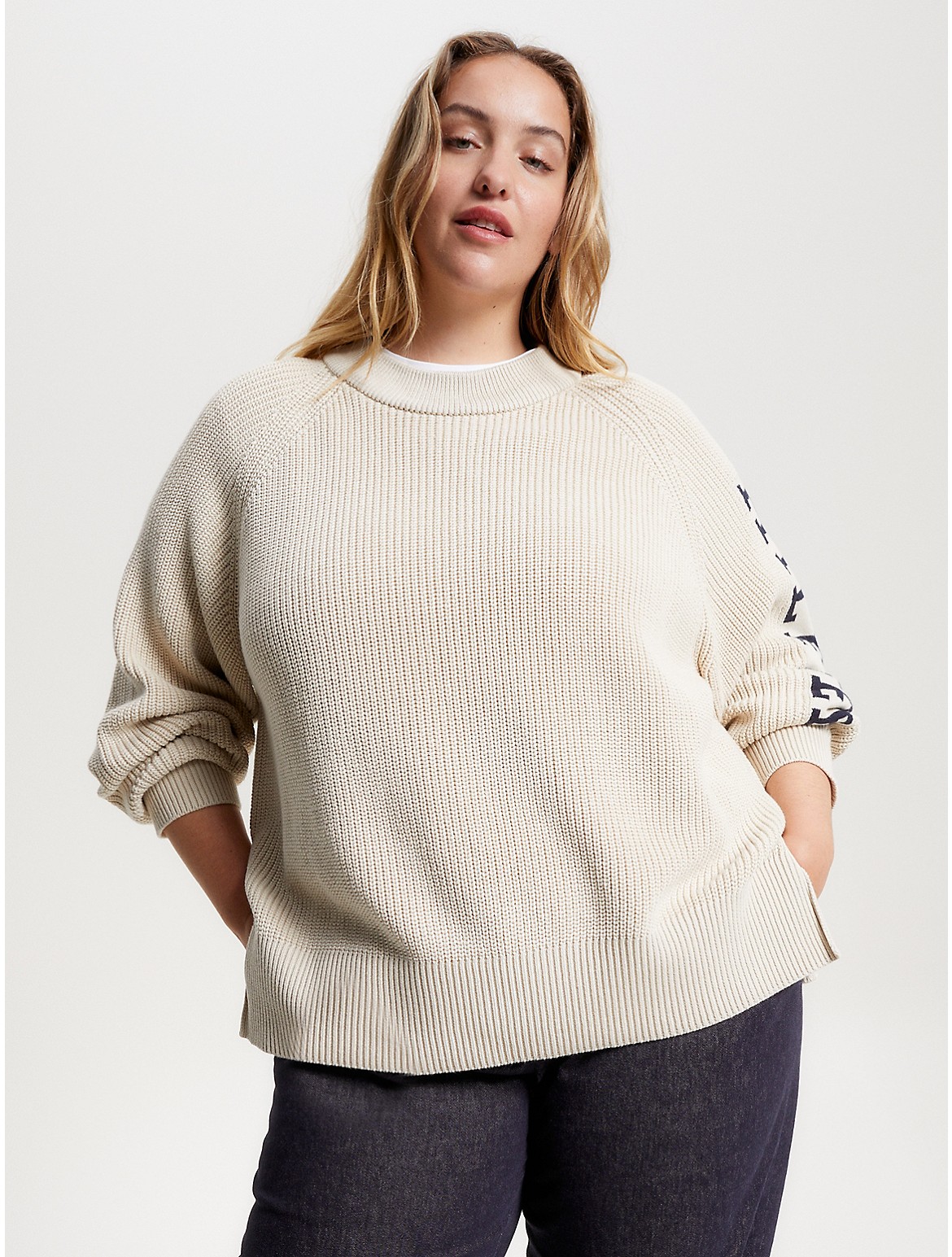 Tommy Hilfiger Women's Curve Hilfiger Crewneck Sweater