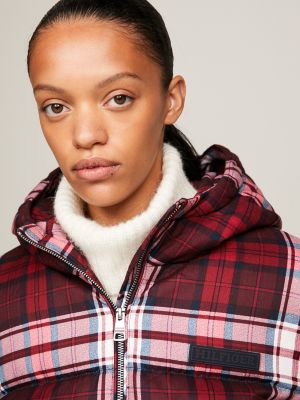 Checked puffer jacket