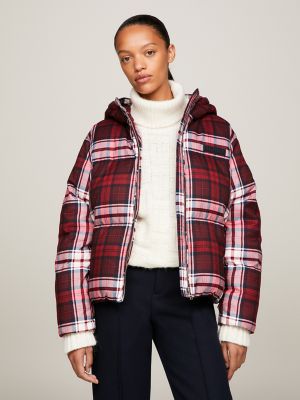 Checked puffer jacket