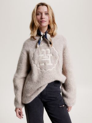 Brushed Alpaca TH Seal Sweater | Tommy Hilfiger USA