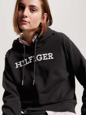 Tommy Hilfiger Women's Sweatshirt Fleece Hoodie Zipper Pockets Embroidery  Logo