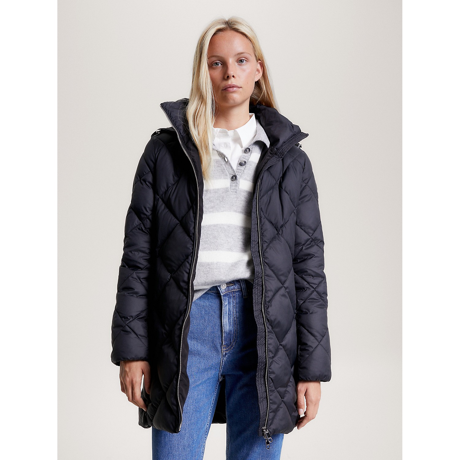 TOMMY HILFIGER Belted Quilted Coat