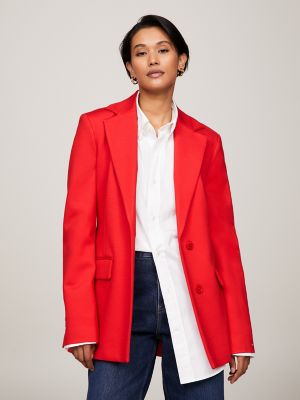 tommy hilfiger women's red blazer