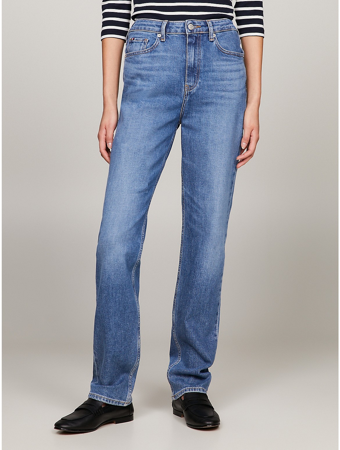 Tommy Hilfiger Classic Mid Rise Straight Fit Jean In Blue