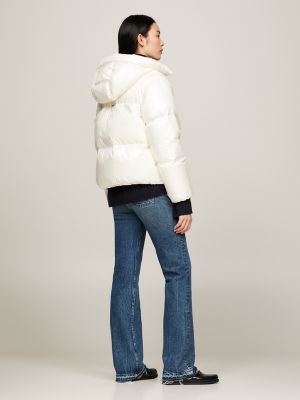 Tommy hilfiger shiny relaxed fit sale puffer jacket