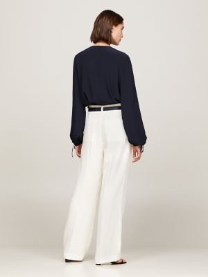 Relaxed Straight-Fit Linen Blend Pant