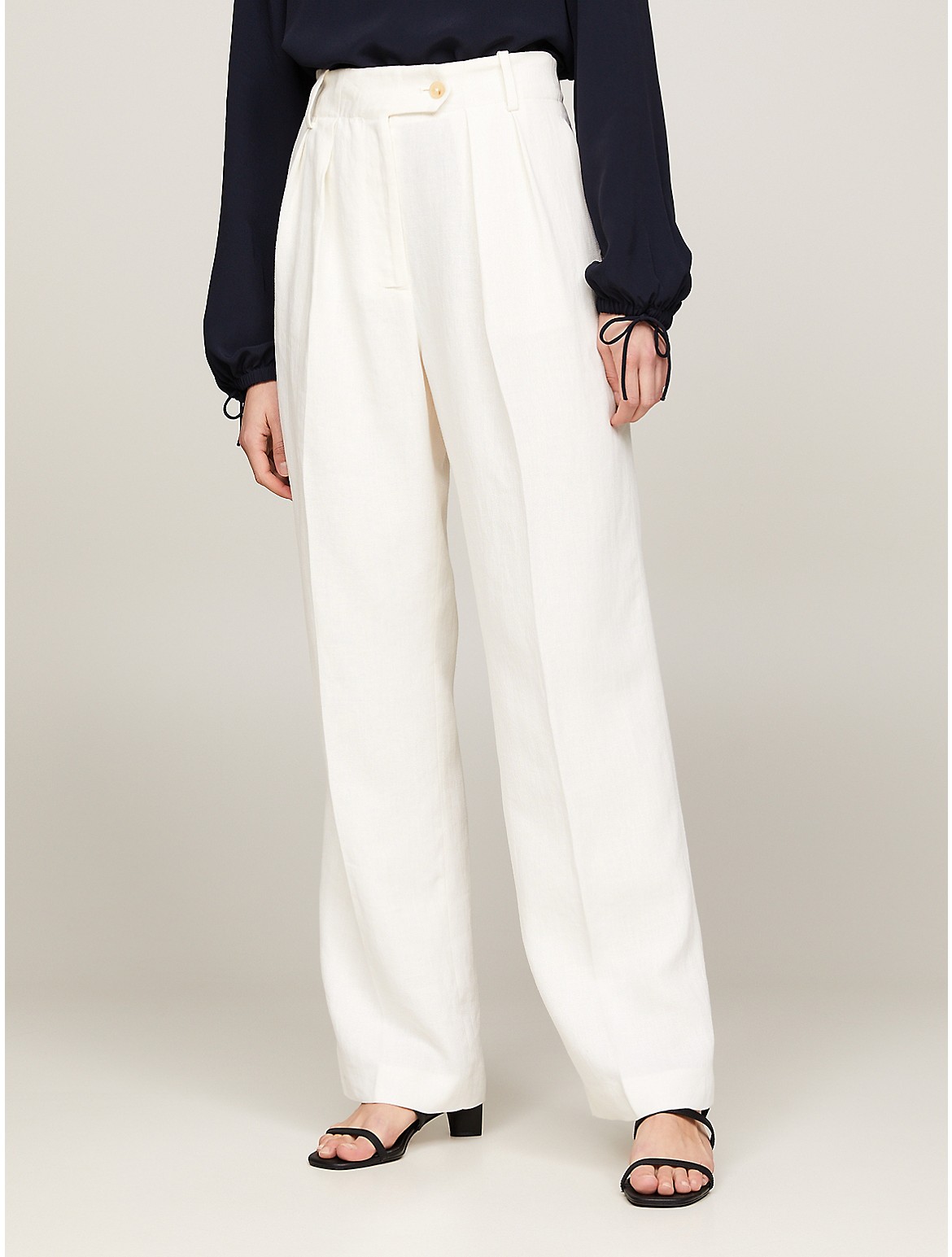 Tommy Hilfiger Women's Relaxed Straight-Fit Linen Blend Pant