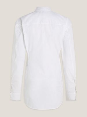 Long-Sleeve TH Monogram Logo Shirt, Optic White