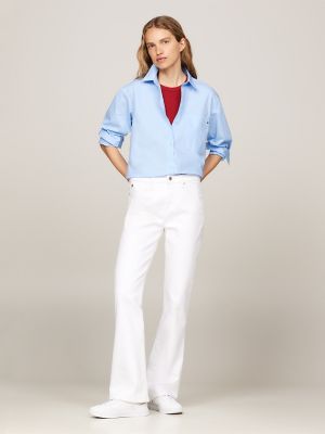 Oversized Fit Patch Pocket Shirt, Vessel Blue