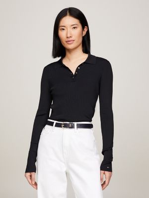 Slim Fit Long-Sleeve Polo Sweater