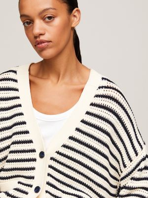 Tommy icons store metallic stripe cardigan