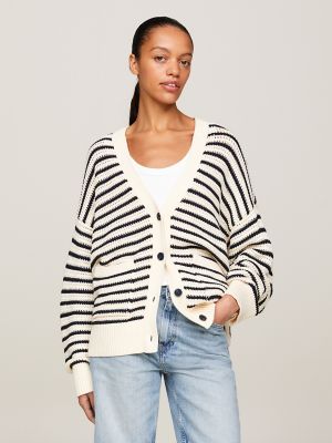 Oversized Crochet Stripe Cardigan | Tommy Hilfiger